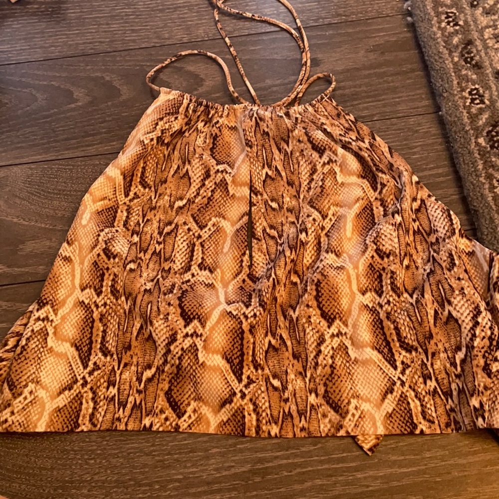 Snakeskin Tie Back Tank Top